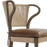 Amira Leather Dining Chair, Dulane Mahogany, Set of 2 by Amber Lewis x Four Hands