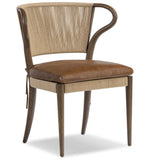 Amira Leather Dining Chair, Dulane Mahogany, Set of 2 by Amber Lewis x Four Hands