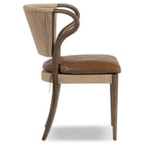 Amira Leather Dining Chair, Dulane Mahogany, Set of 2 by Amber Lewis x Four Hands