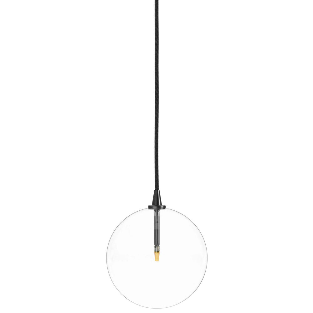 Glass Globe Pendant, Black Gunmetal-Lighting-High Fashion Home