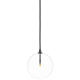 Glass Globe Pendant, Black Gunmetal-Lighting-High Fashion Home