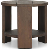 Roca Outdoor Round End Table, Stained Heritage Brown-Furniture - Outdoor-High Fashion Home