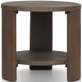 Roca Outdoor Round End Table, Stained Heritage Brown-Furniture - Outdoor-High Fashion Home