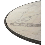 Balboa Outdoor Dining Table, Veined White Marble