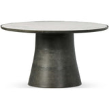 Balboa Outdoor Dining Table, Veined White Marble-Furniture - Outdoor-High Fashion Home