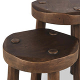 Maha Accent Stool Set, Aged Belgium Bleach by Amber Lewis x Four Hands