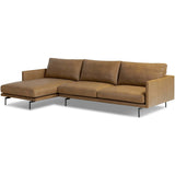 Melle Leather Sectional, Lipari Camel-Furniture - Sofas-High Fashion Home