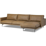 Melle Leather Sectional, Lipari Camel-Furniture - Sofas-High Fashion Home