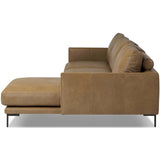 Melle Leather Sectional, Lipari Camel-Furniture - Sofas-High Fashion Home