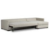 Wickham 2 Piece Left Storage Chaise Sleeper Sectional, Alameda Snow