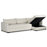 Wickham 2 Piece Left Storage Chaise Sleeper Sectional, Alameda Snow