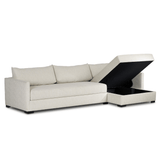 Wickham 2 Piece Right Storage Chaise Sleeper Sectional, Alameda Snow