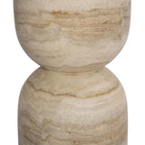 Figueroa End Table, Light Beige Travertine by Amber Lewis x Four Hands