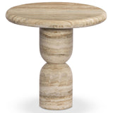 Figueroa End Table, Light Beige Travertine by Amber Lewis x Four Hands