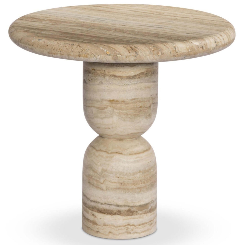 Figueroa End Table, Light Beige Travertine by Amber Lewis x Four Hands