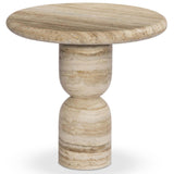 Figueroa End Table, Light Beige Travertine by Amber Lewis x Four Hands