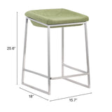 Lids Counter Stool, Green, Set of 2-Furniture-High Fashion Home