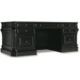 Telluride Executive Desk w/Leather Panels, Black