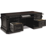 Telluride Executive Desk w/Leather Panels, Black