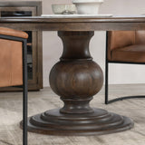 Brookside 60" Round Dining Table, Dark Brown