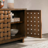 Bast 4 Door Cabinet, Mission Brown-Furniture - Storage-High Fashion Home