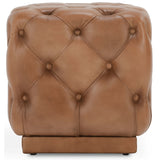 Briar Leather Ottoman, Tutor Brown