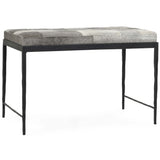 Achen Hide Bench, Sparrow Gray-Furniture - Benches-High Fashion Home