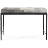 Achen Hide Bench, Sparrow Gray-Furniture - Benches-High Fashion Home