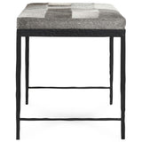 Achen Hide Bench, Sparrow Gray-Furniture - Benches-High Fashion Home