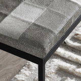 Achen Hide Bench, Sparrow Gray-Furniture - Benches-High Fashion Home