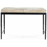 Achen Hide Bench, Ivory-Furniture - Benches-High Fashion Home