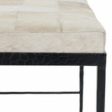 Achen Hide Bench, Ivory-Furniture - Benches-High Fashion Home