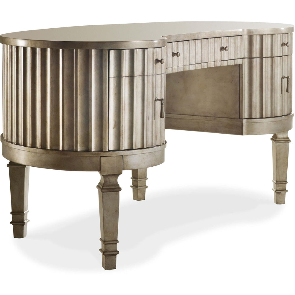 Fluted Kidney Desk, Champagne