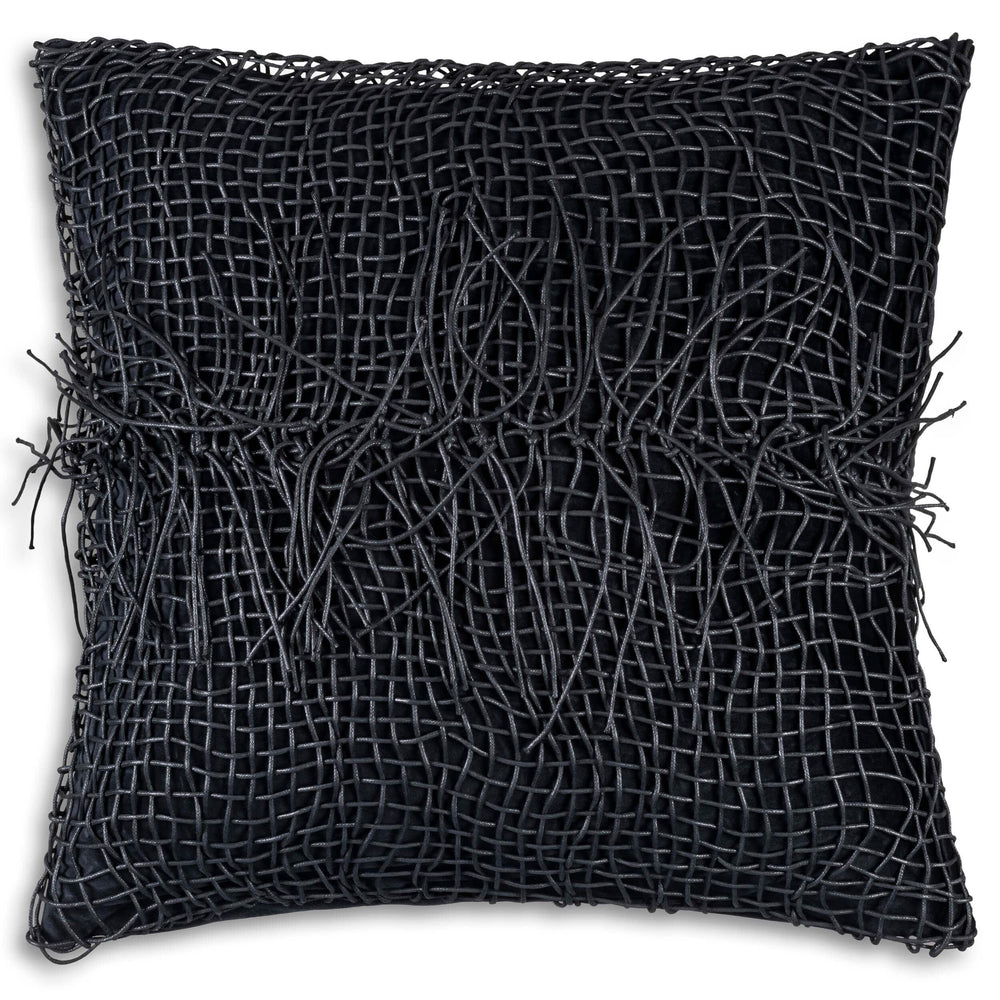 Atlas Tassle Pillow, Black-Accessories-High Fashion Home