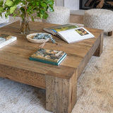 Abaso Coffee Table, Rustic Wormwood Oak