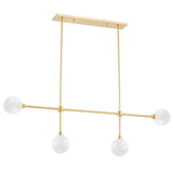 Andrews Linear Chandelier, Aged Brass-Lighting-High Fashion Home