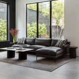 Ansel Leather Sectional, Marseille Black-Furniture - Sofas-High Fashion Home