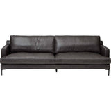 Ansel Leather Sofa, Marseille Black-Furniture - Sofas-High Fashion Home