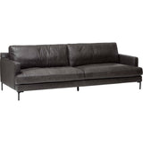 Ansel Leather Sofa, Marseille Black-Furniture - Sofas-High Fashion Home