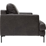 Ansel Leather Sofa, Marseille Black-Furniture - Sofas-High Fashion Home