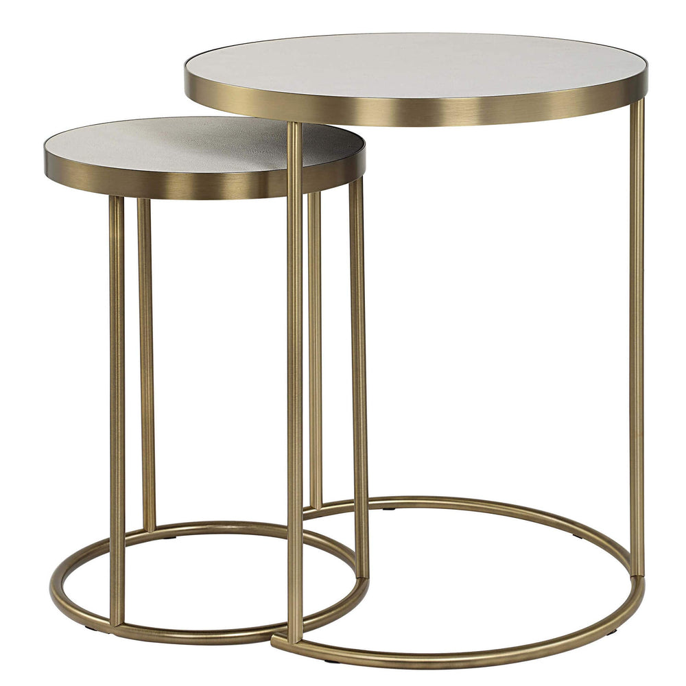 Aragon Nesting Tables, White, Set of 2