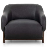 Audrey Leather Chair, Eucapel Black-Furniture - Chairs-High Fashion Home