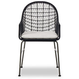 Bandera Outdoor Woven Dining Chair w/Seat Cushion, Smoke Black, Set of 2