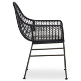 Bandera Outdoor Woven Dining Chair w/Seat Cushion, Smoke Black, Set of 2