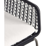 Bandera Outdoor Woven Dining Chair w/Seat Cushion, Smoke Black, Set of 2