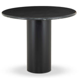 Belle 38" Round Dining Table, Black Marble