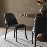 Bensen Leather Dining Chair, Sonoma Black, Set of 2-Furniture - Dining-High Fashion Home