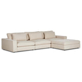 Bloor 3 Piece Sofa w/Ottoman, Clairmont Sand-Furniture - Sofas-High Fashion Home