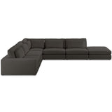 Bloor 5-Piece LAF Sectional w/Ottoman, Landale Charcoal