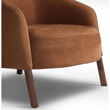 Bowie Leather Chair, Nubuck Cognac-Furniture - Chairs-High Fashion Home